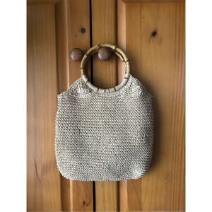 Faded Glory Jute Ladies Hobo Style Summer Bag with Bamboo Handles
